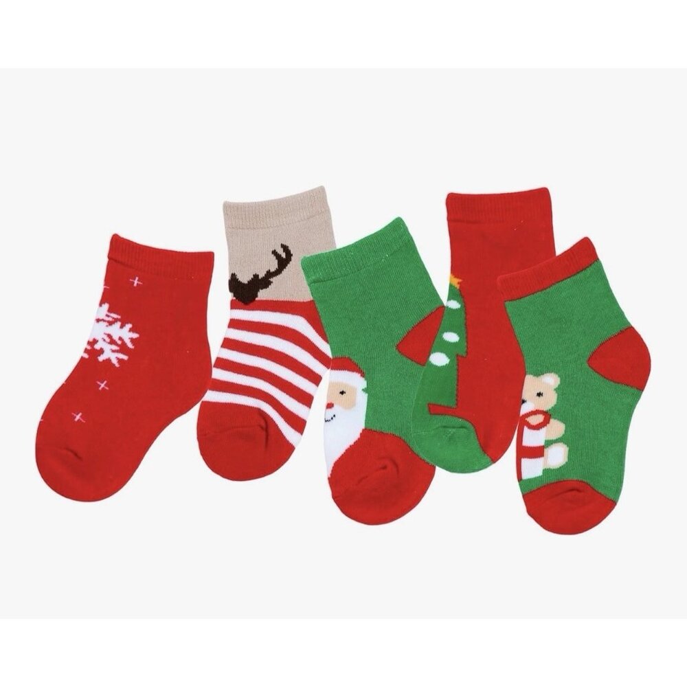 5~Pairs Christmas Socks Children Socks Christmas Gift Unisex Kid Socks Size 3-5Y